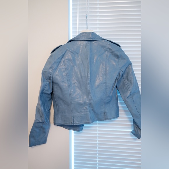 Baby blue Zara jacket fake leather - Picture 3 of 6